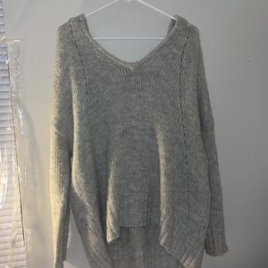 Large American eagle light knitted hooded sweater